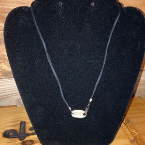 Robert Lee Morris Black Satin Necklace chain with Silver Accent clasp